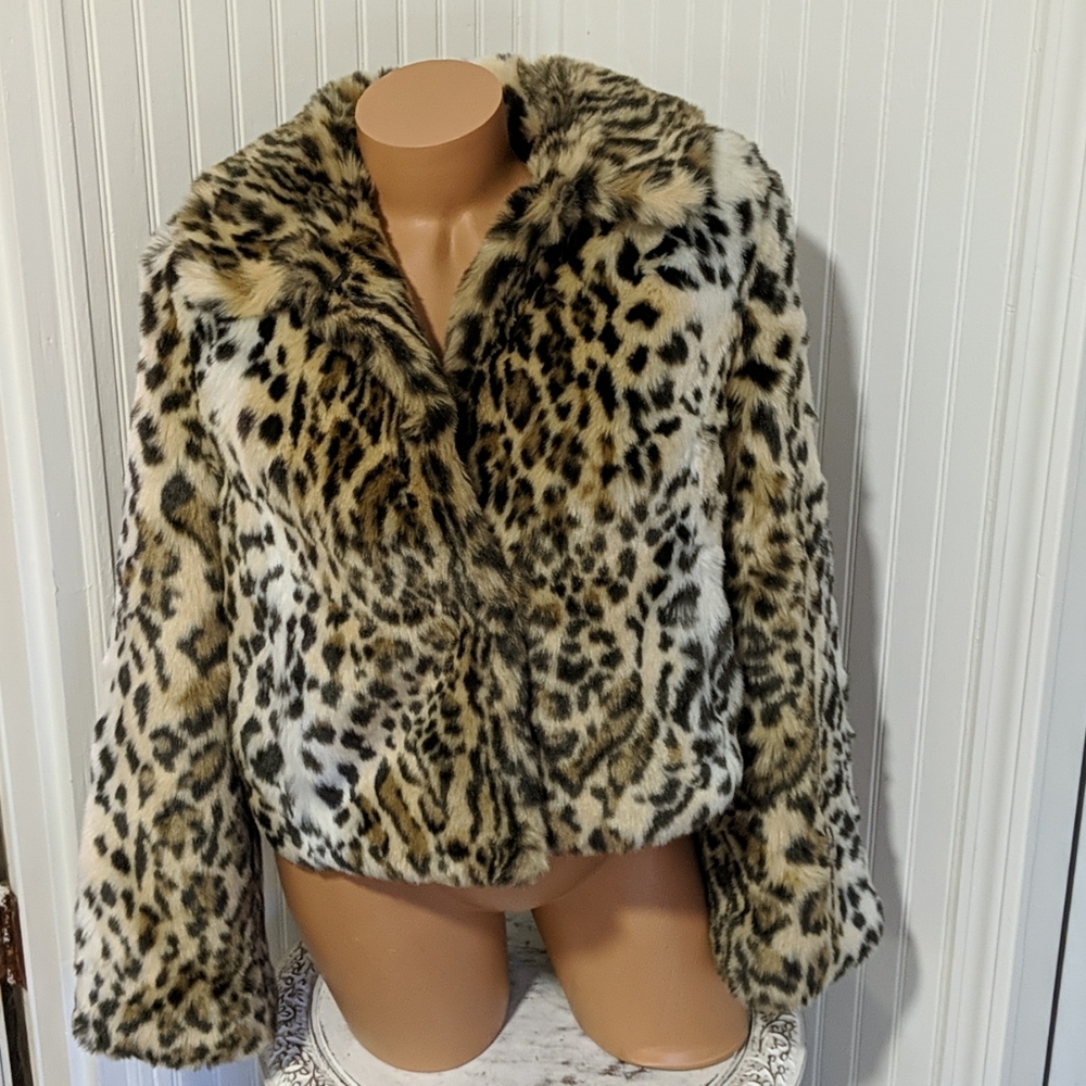 Cheetah faux fur coat